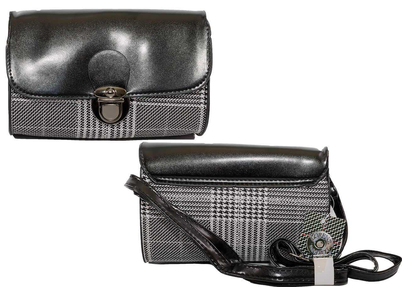 (image for) 5816 MINI FASHION BAG IN TARTAN PATTERN PU BLACK